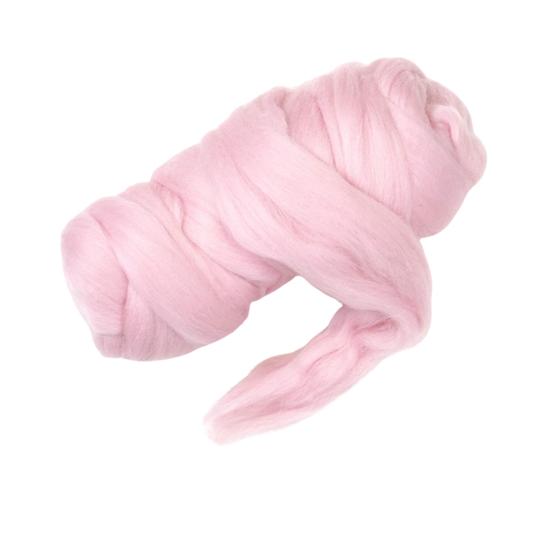 Colored Natural Wool - Baby Pink - Valentines Ribbons