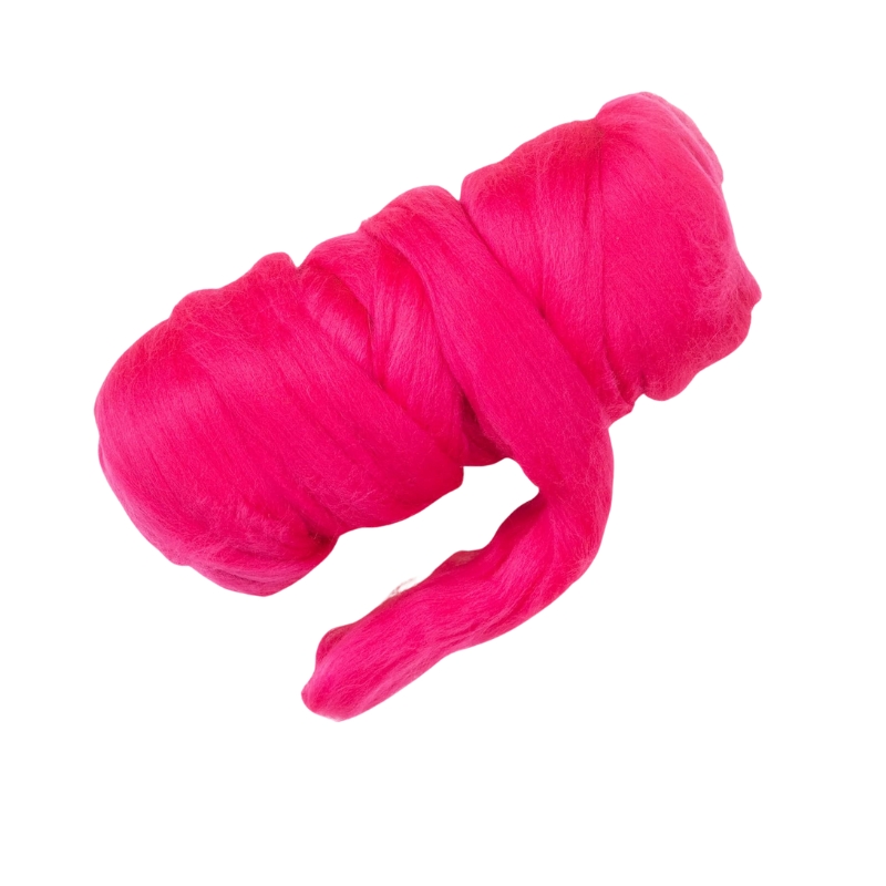 Colored Natural Wool - Fucsia - Valentines Ribbons