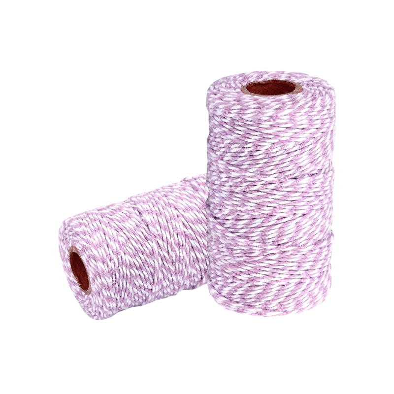 Cotton Twine String - Lavender & White - Valentines Ribbons