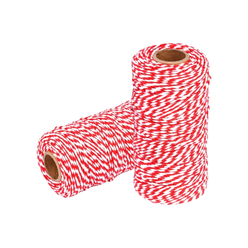Cotton Twine String - Red & White - Valentines Ribbons