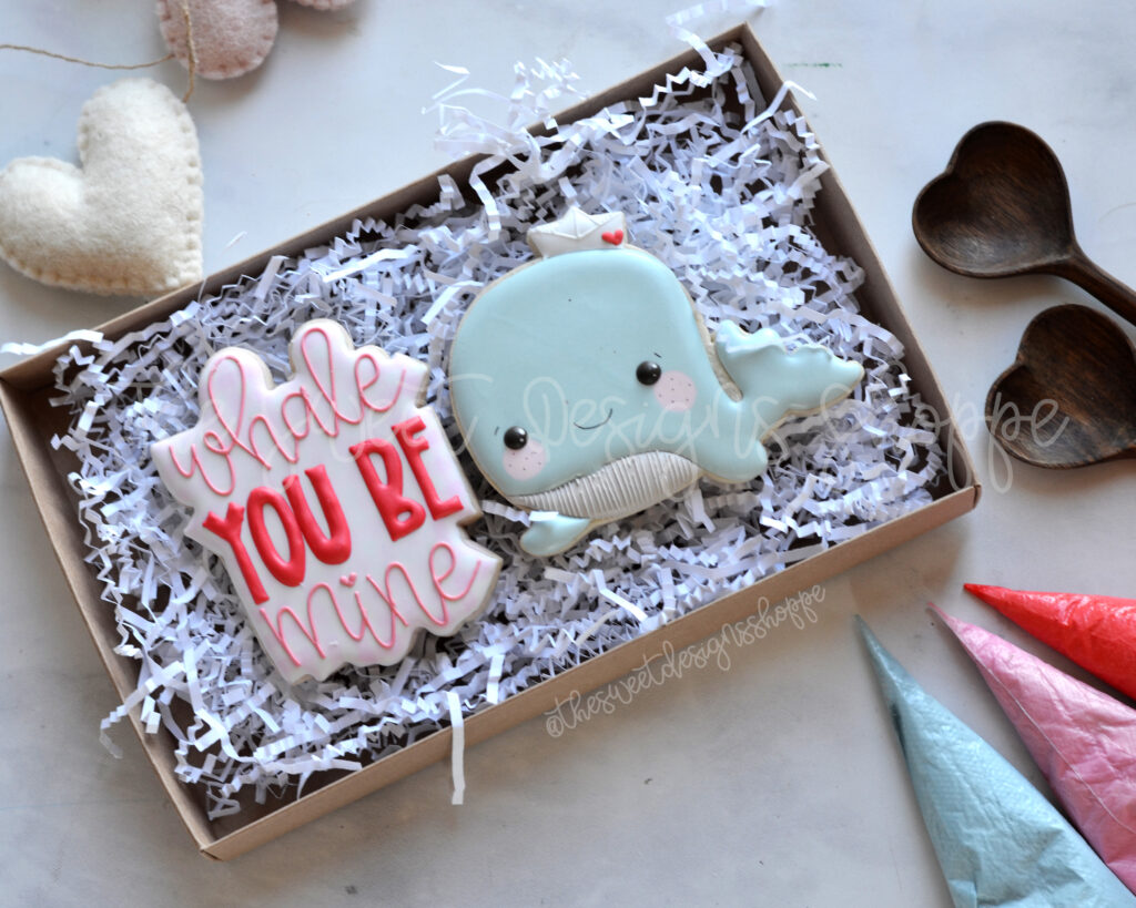 Whale you be mine Set - from the Valentine's 2020 cooke cutter collection from The Sweet Designs Shoppe 