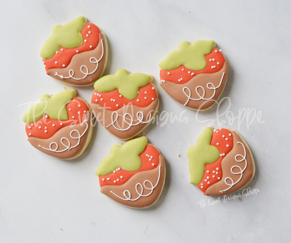 Chocolate Covered Strawberry from the Valentine's 2020 cooke cutter collection from The Sweet Designs Shoppe 