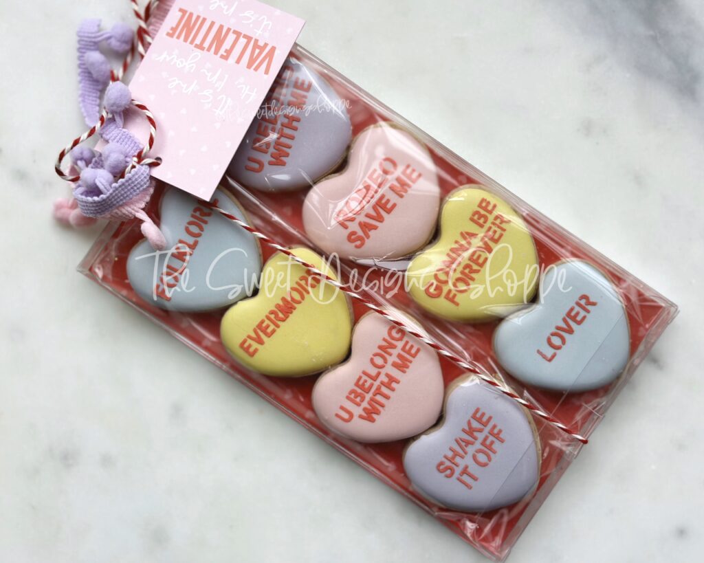 Conversation Heart from the Valentine's 2024 cooke cutter collection from The Sweet Designs Shoppe