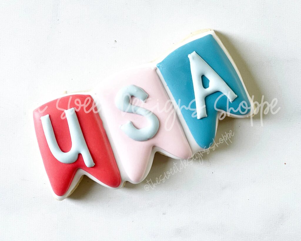 Cookie Cutters - USA Simple Bunting - Plaque - Cookie Cutter - Sweet Designs Shoppe - - ALL, BasicShapes, Birthday, Bunting, Cookie Cutter, Misc, Miscelaneous, Miscellaneous, MOM, Mom Plaque, mother, Mothers Day, patriotic, Plaque, Plaques, PLAQUES HANDLETTERING, Promocode