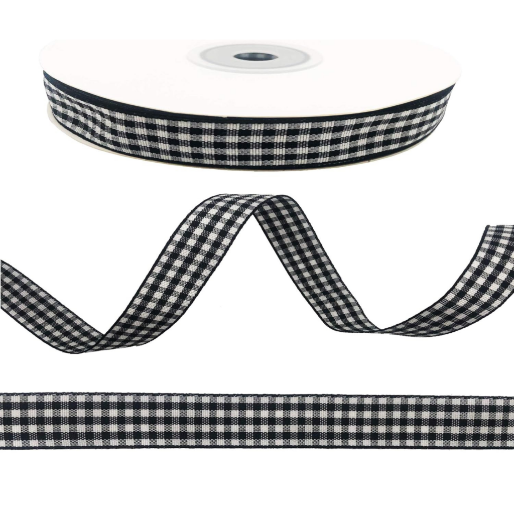 Black Gingham Ribbon - Halloween Ribbons & Accessories